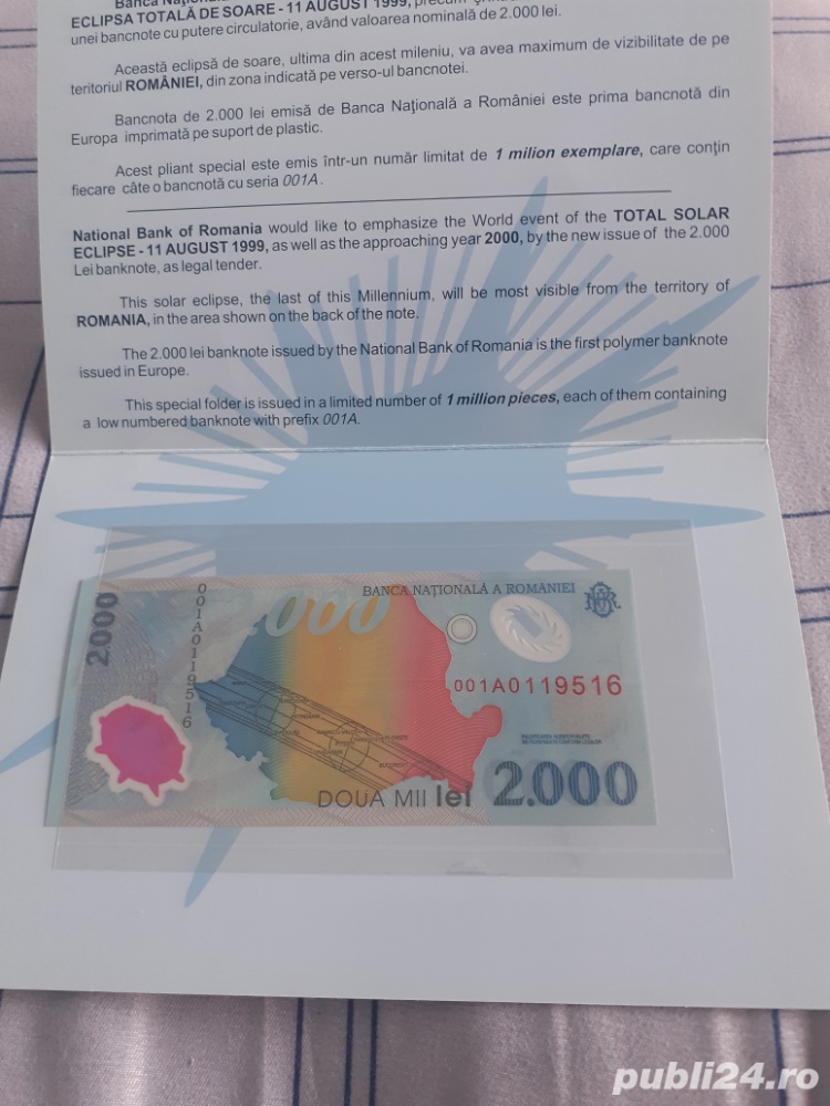 Bancnotă 500 Lei Anul 1999 Cu Eclipsa