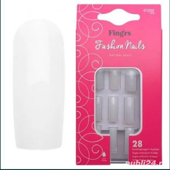 Tipsuri unghii false, nail kit, 24 buc+lipici+pila+batisor
