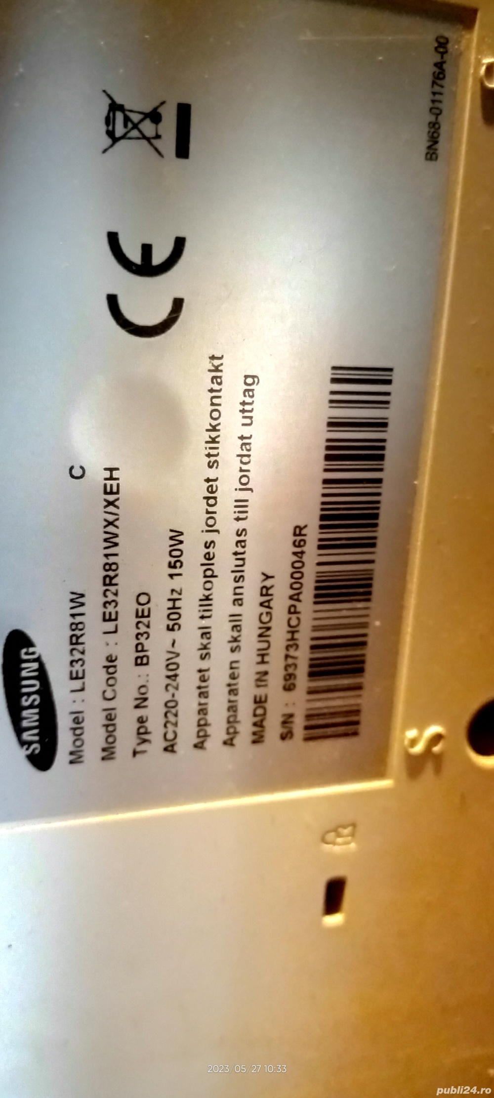 componente,piese schimb LCD TV samsung LE32R81WX XEH. 32INCH