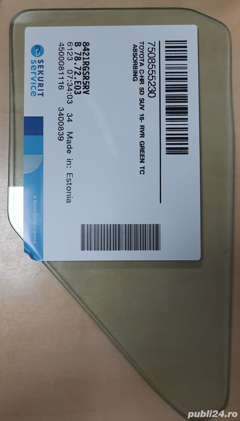 Geam usa spate Toyota C-HR lateral 