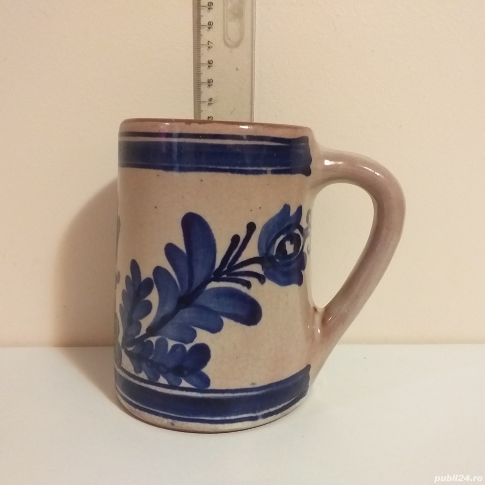 veche cana lut canceu vas ceramic traditional rustic decorativ