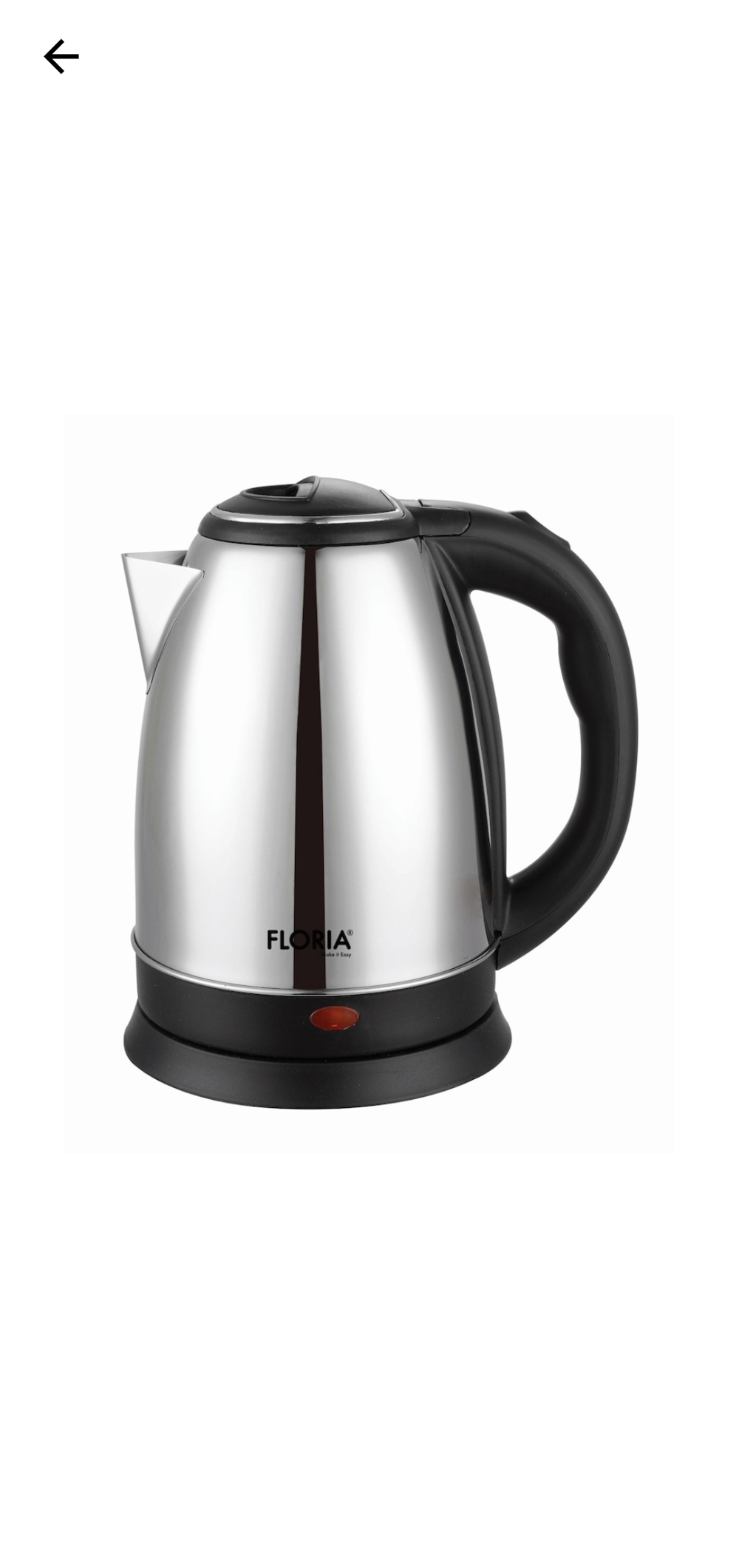 Cana(fierbător) electrica din otel inoxidabil, putere maxima1800W,capacitate1.8L,oprire automata,no