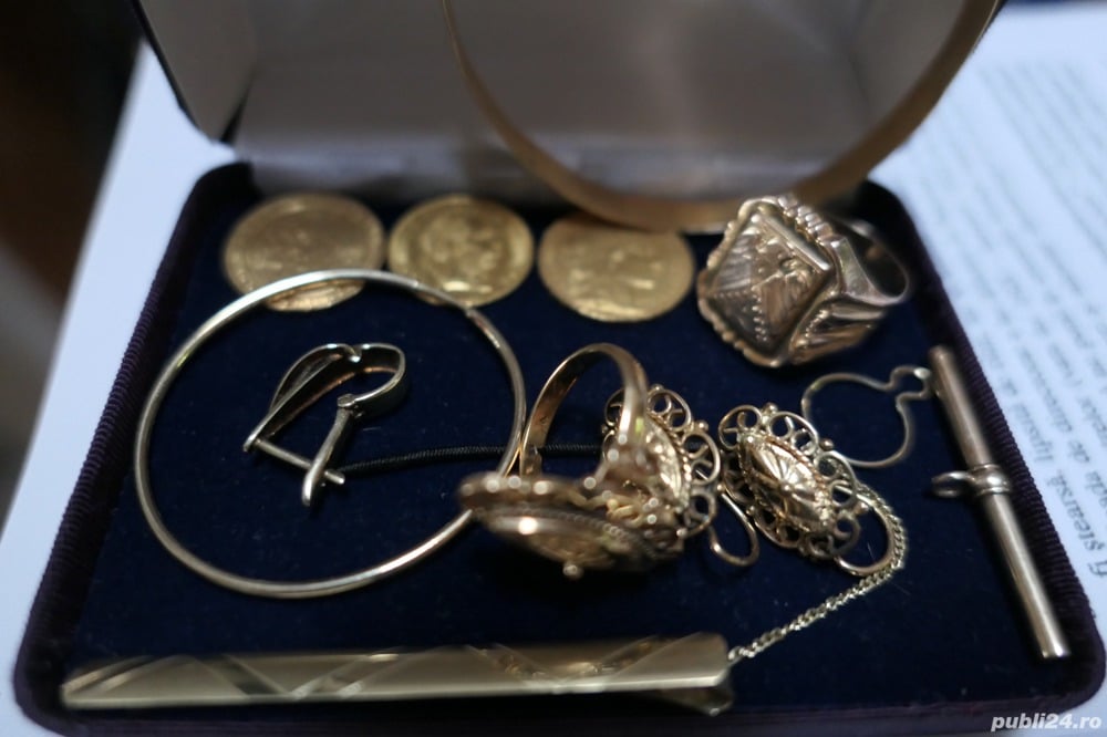 Achizitionez Monede Aur Bijuterii 14K 18K Lantic Bratara Brosa Inel Verigheta Medalie Ghiul Cercei