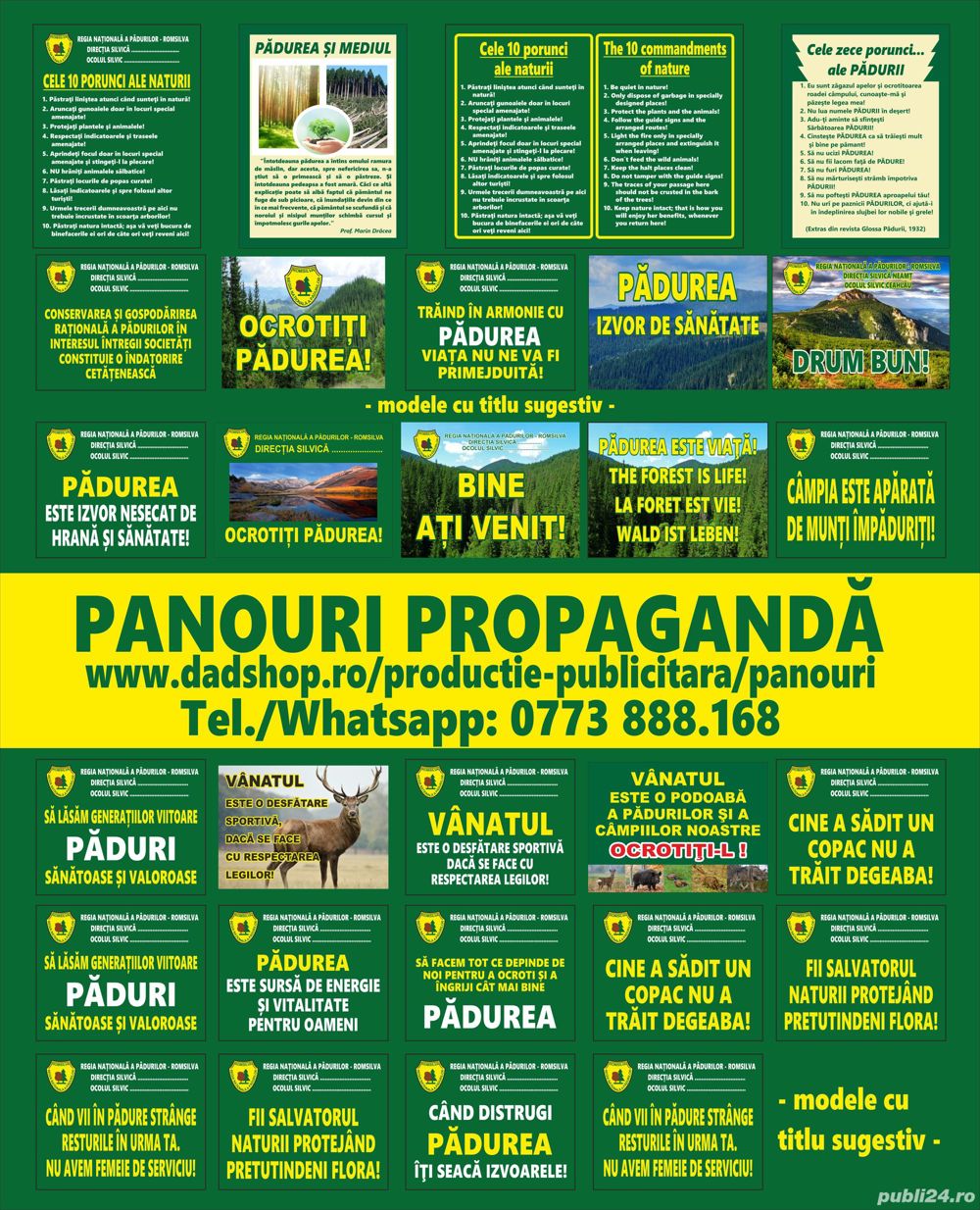 Panouri Silvice - Propagandă/Avertizoare/Indicatoare