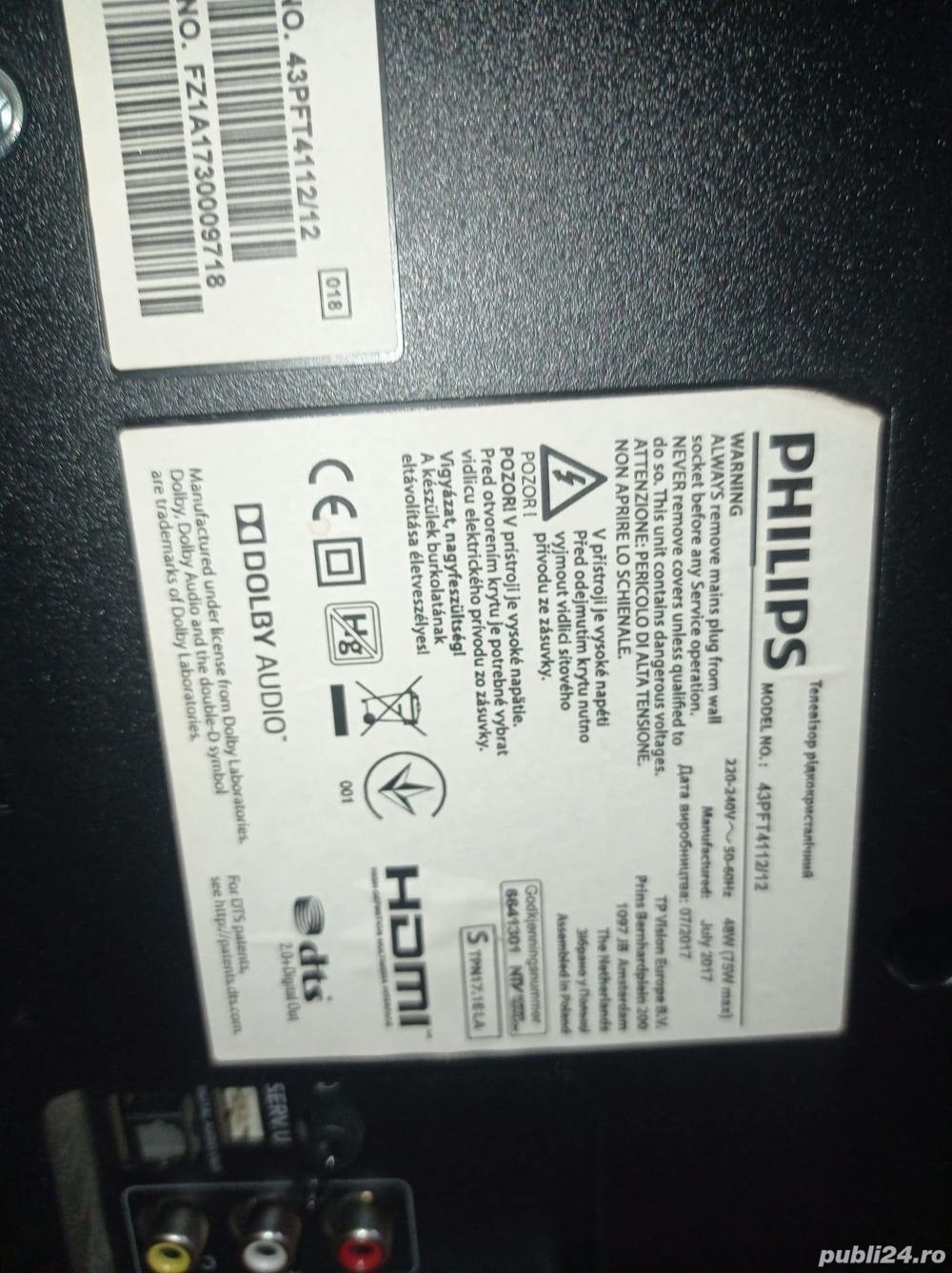 tcon lg v15 fhd 6870C-0532A  de pe tv Philips 43pft4112/12