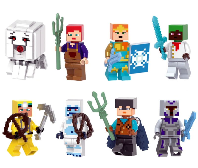 Set 8 Minifigurine noi tip Lego Minecraft cu Royal Knight si Spelunker