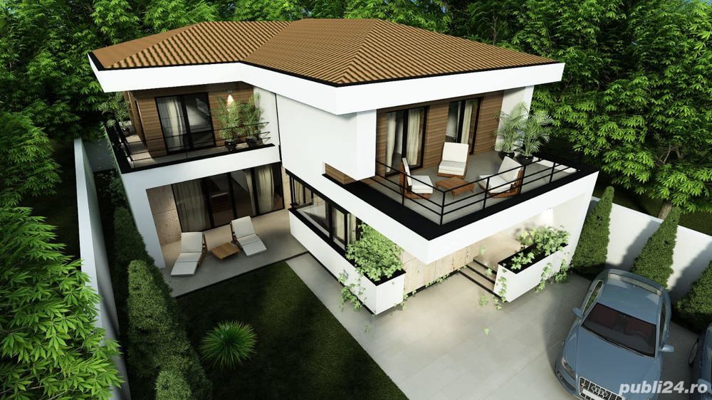 Vila noua cu arhitectura contemporana pe strada Domneasca