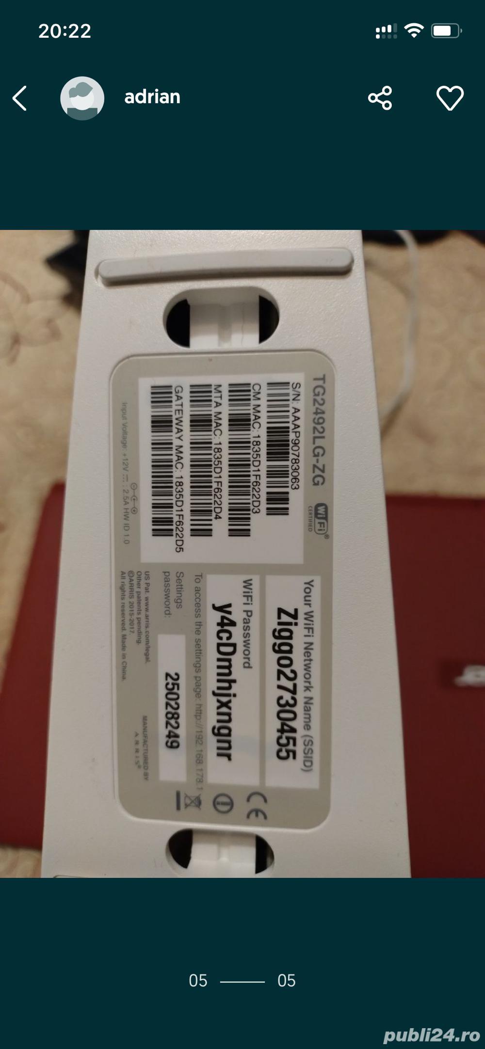 Modem router conectare internet Ziggo