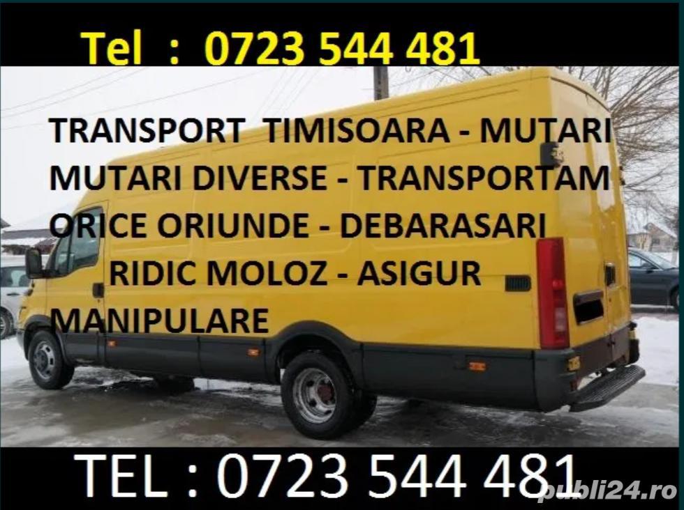 Mutari mobila bagaje transport mobila marfa Timisoara Ridic moloz Debarasari apartamente