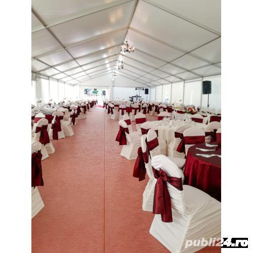 Cort transparent echipat pentru evenimente, deschidere 10m, module x5m, capacitati x50mp
