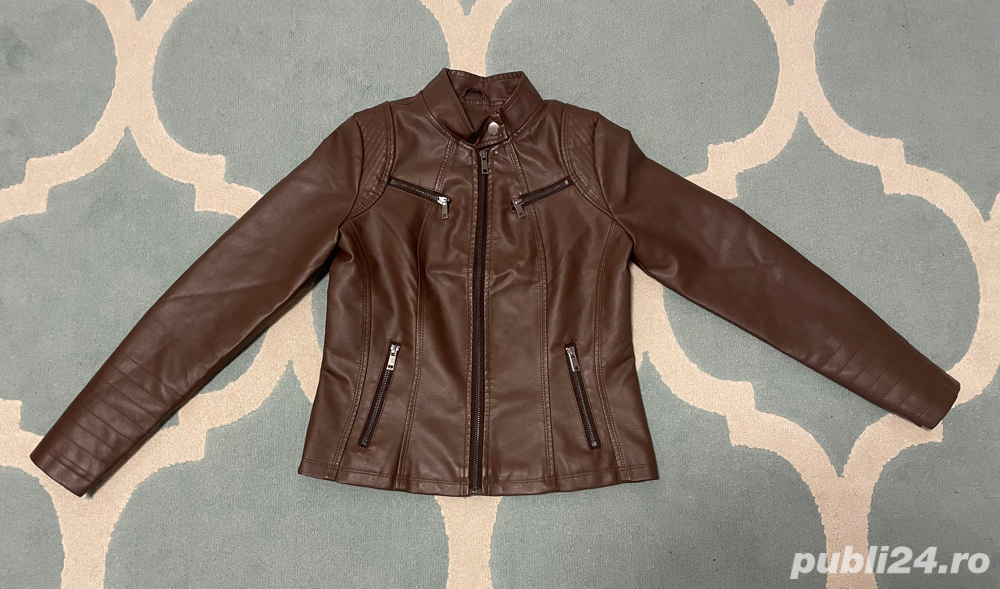Geaca piele, maro