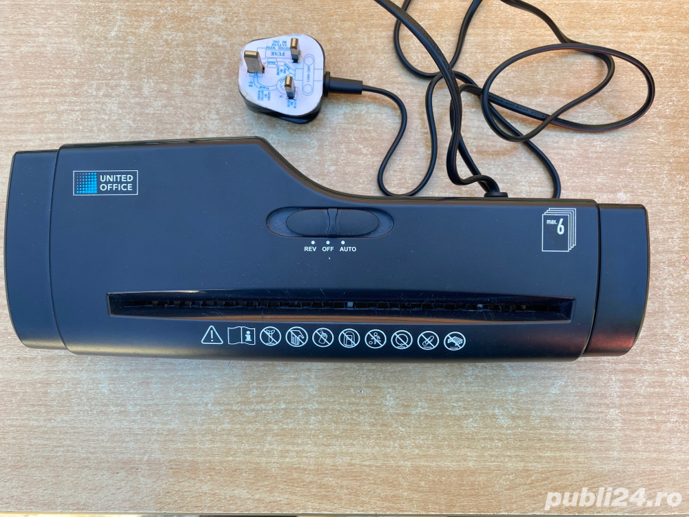 Tocator documente United Office   6 coli simultan, braț telescopic, funcție auto Start Stop