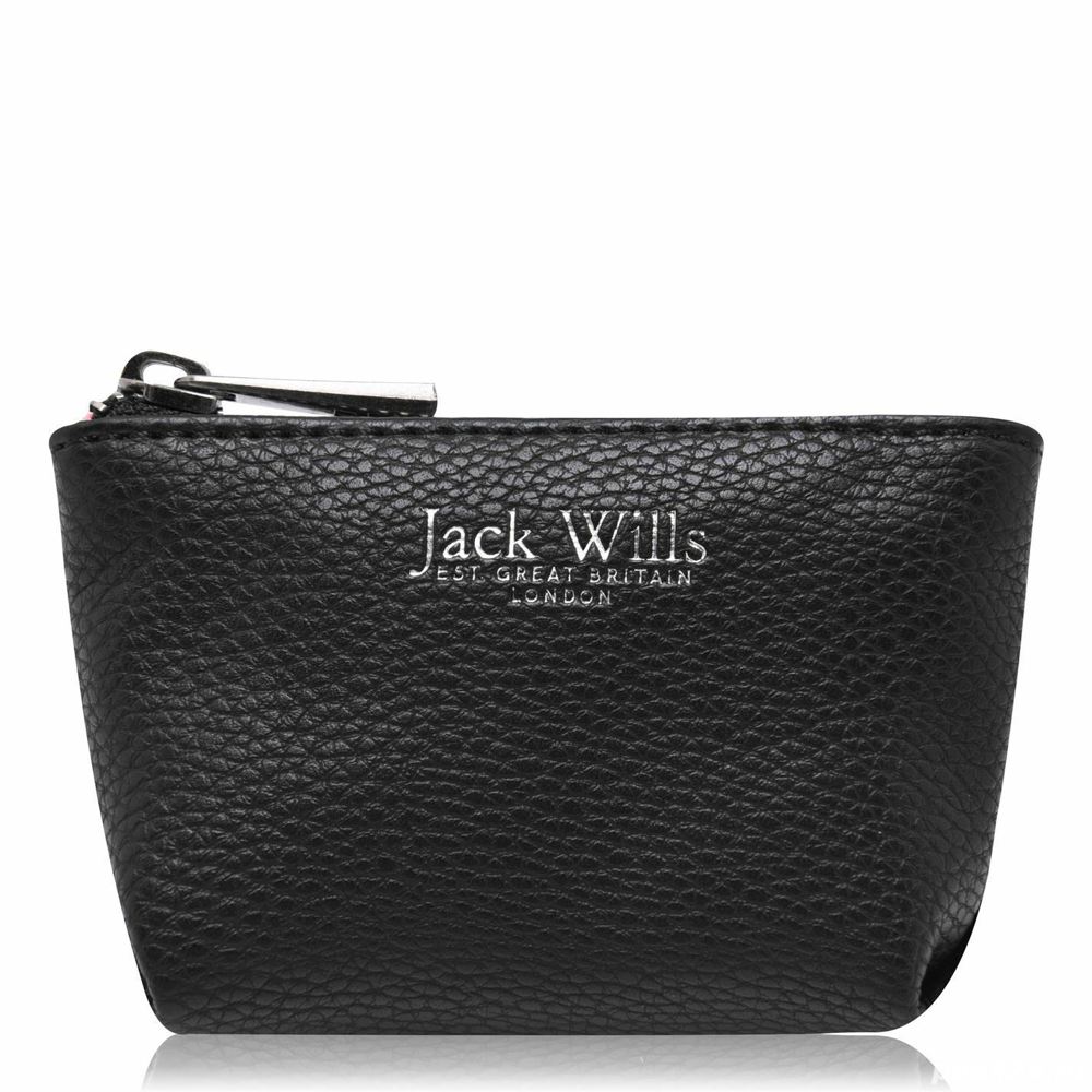 Poseta piele JACK WILLS Rycote coin Purse Ld00 Poseta monezi, carduri, etc. - Neagra / Black