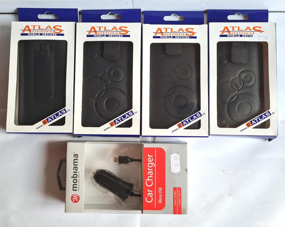 4 tocuri ATLAS slim Samsung(2,3 și 5) și un încărcător auto, noi