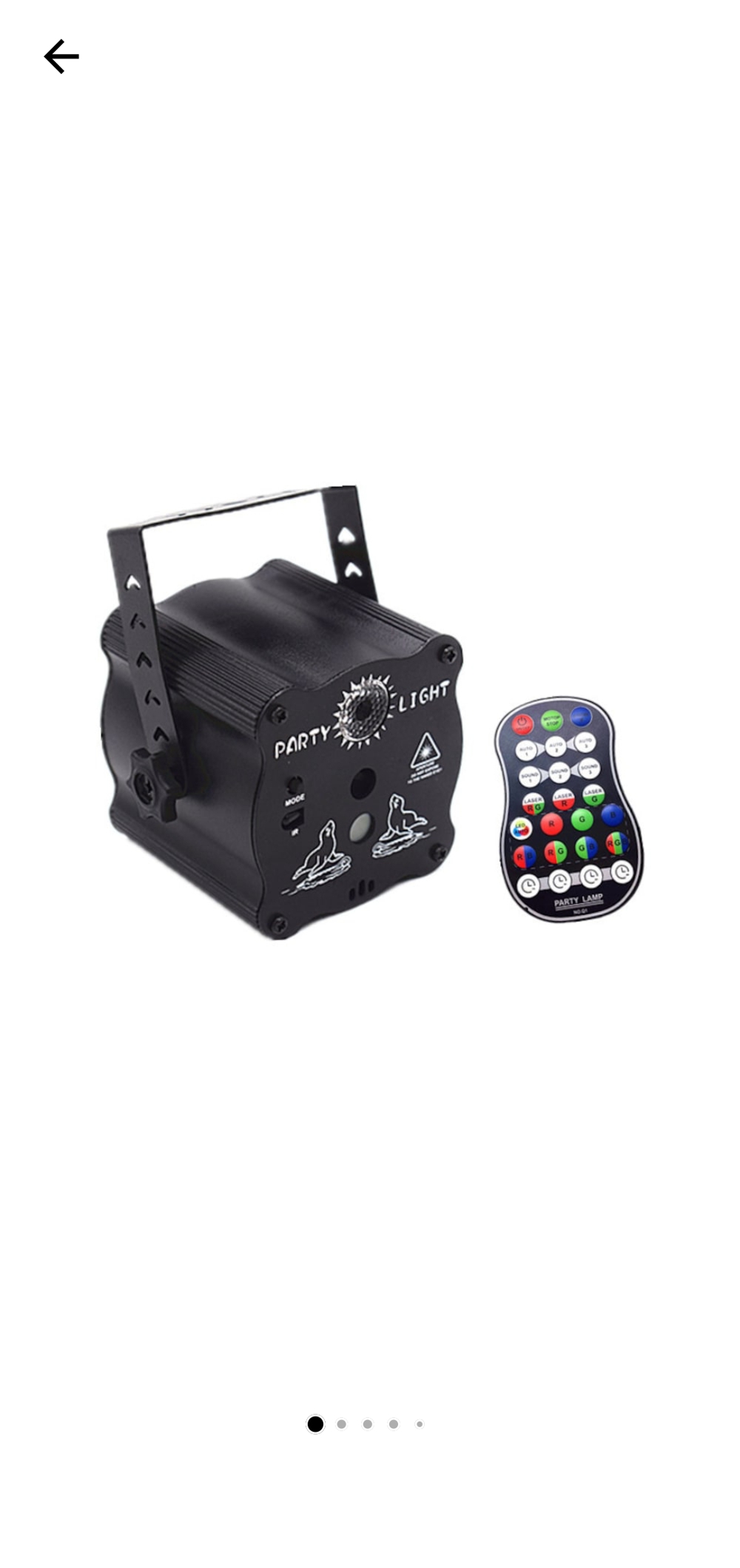 Proiector de lumini disco, GIIISTER, RGB, 8W, LÁSER+LED, telecomanda, 7x7x7.5 cm, Negru