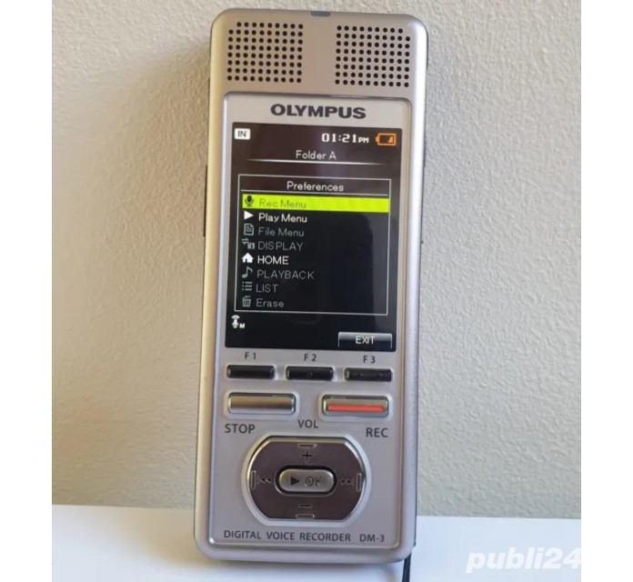 IMPECABIL Reportofon ultra-profesional Olympus DM-3 color cu comenzi vocale