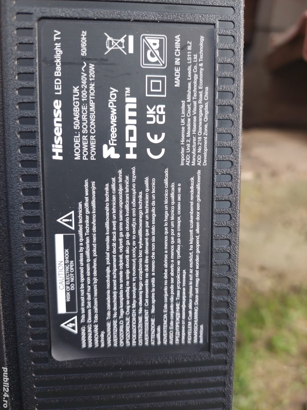 Hisense Led Tv 50A6BGTUK Smart 4K UHD HDR Defect