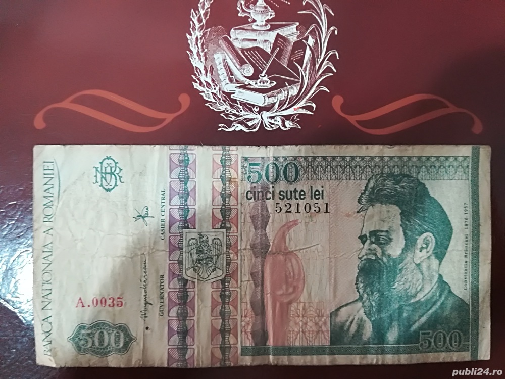 Vând bancnotă de 500 lei seria A de colecție 