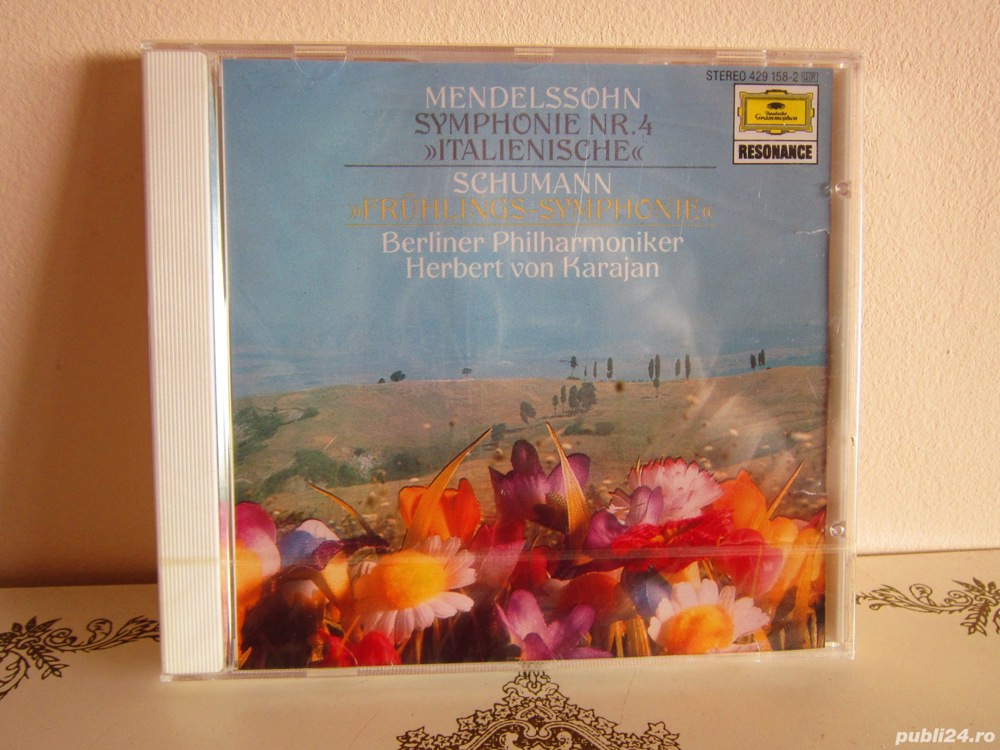 cd Karajan -Mendelssohn"Italian"Symphony 4 & Schumann"Spring"Symphony