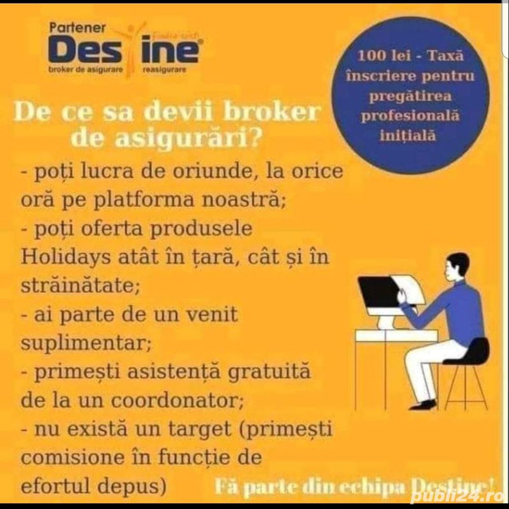 Caut colaboratori pentru domeniul asigurarilor destine broker