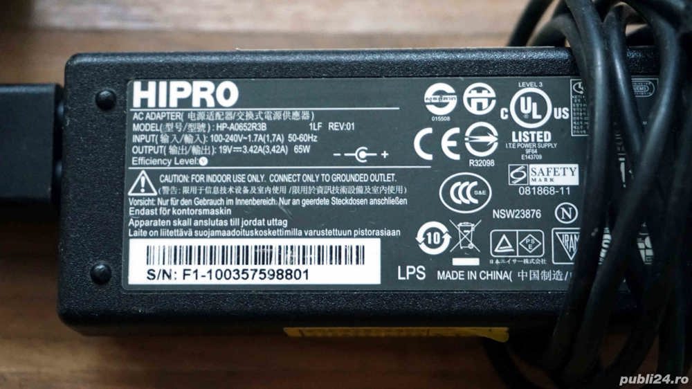 Vand incarcator original pentru laptop Asus/ Acer / HP