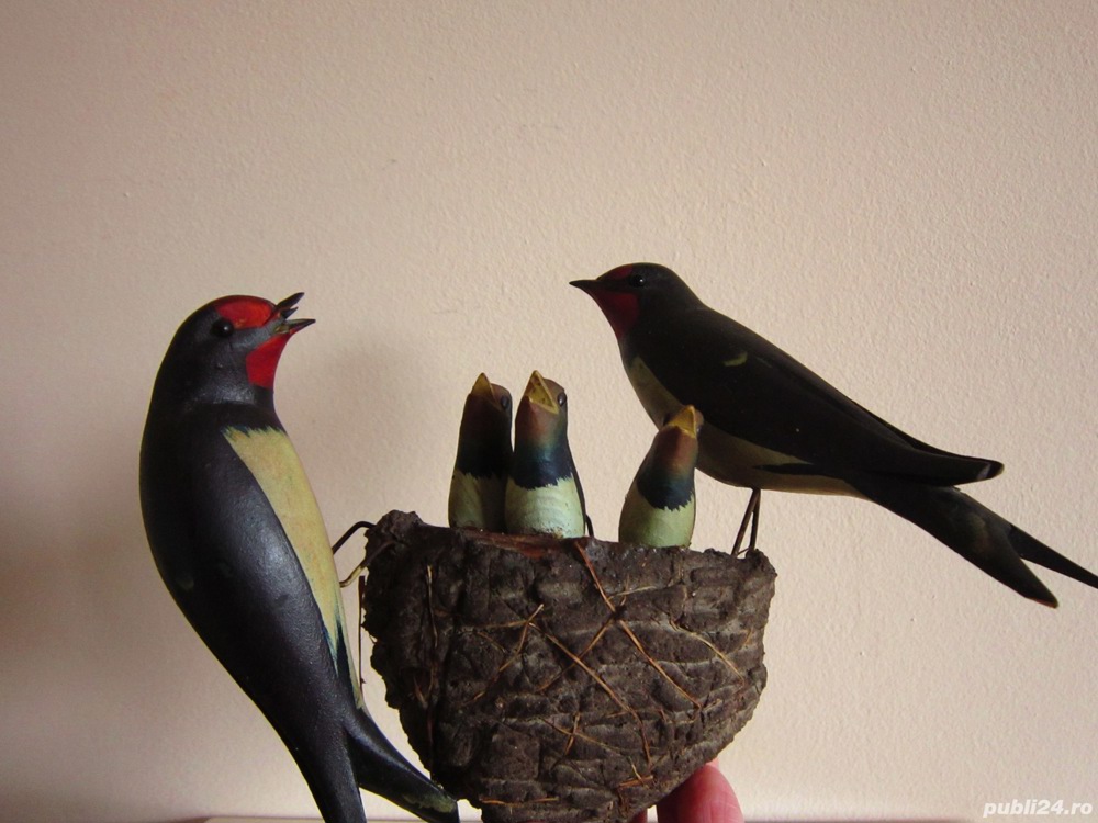 cadou rar Sculptura colectie Cuib rândunică vintage Viechtau sec.XIX- XX