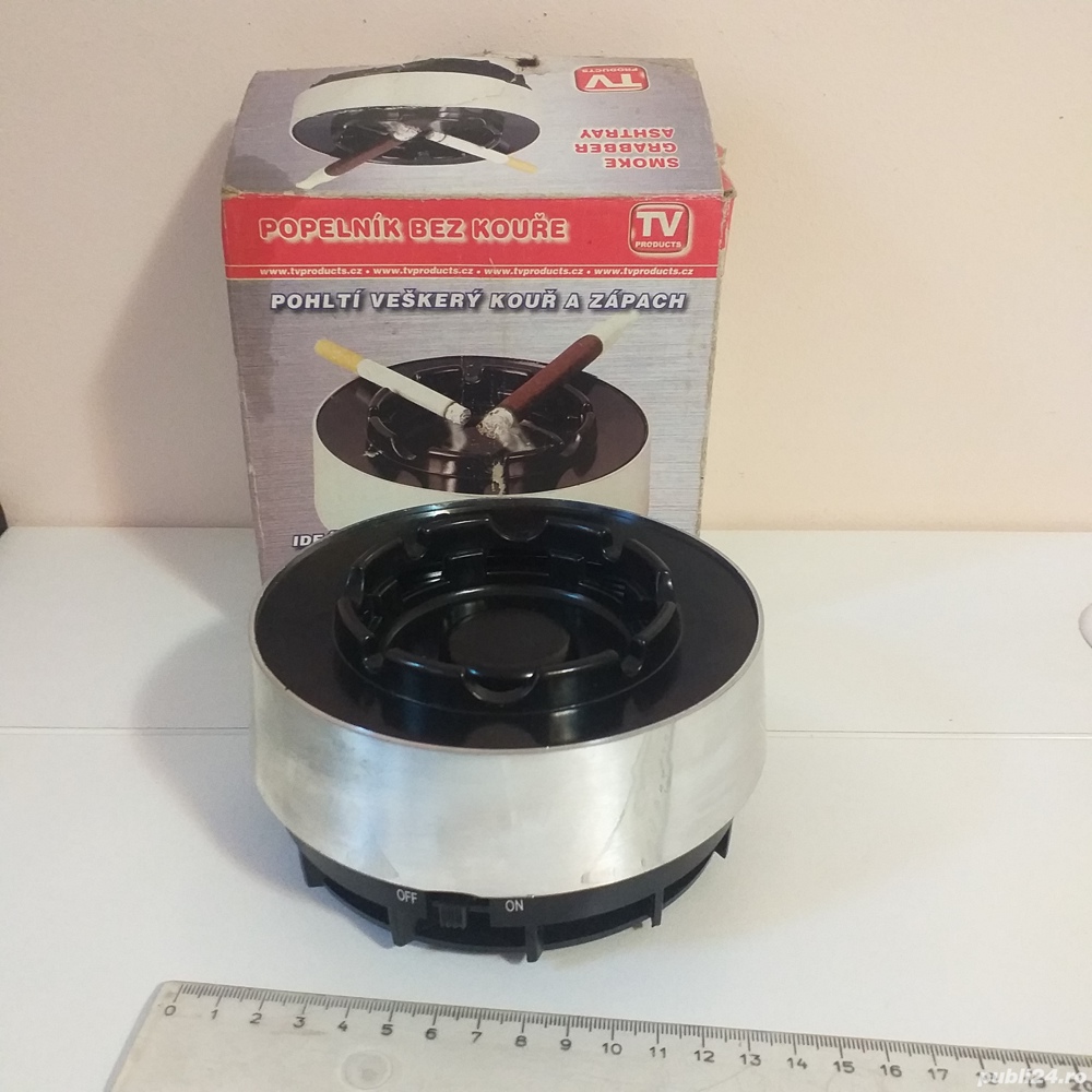 scrumiera electrica cu filtru de fum primul model de colectie teleshoping