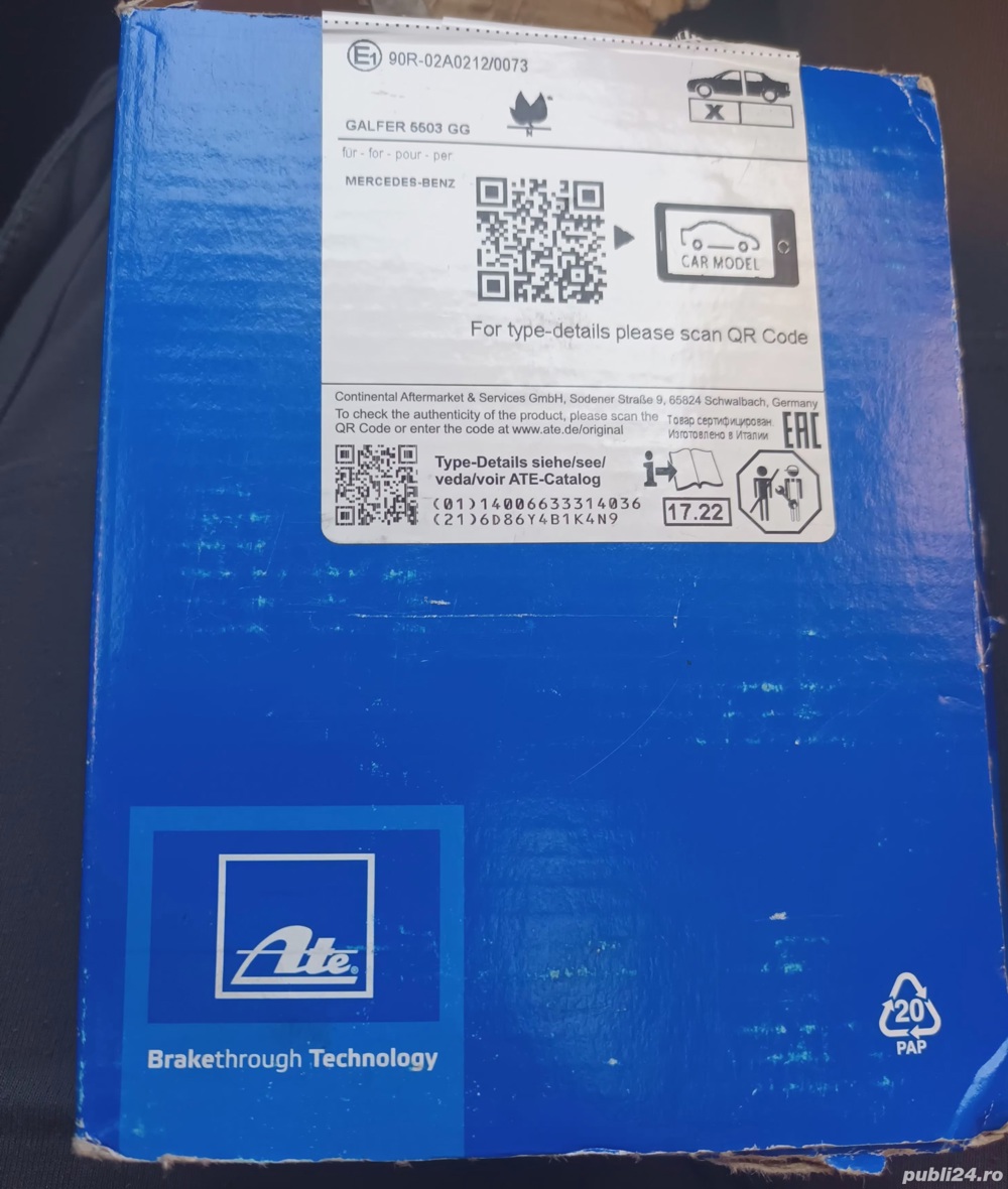 Vând Plăcuțe Frână Mercedes