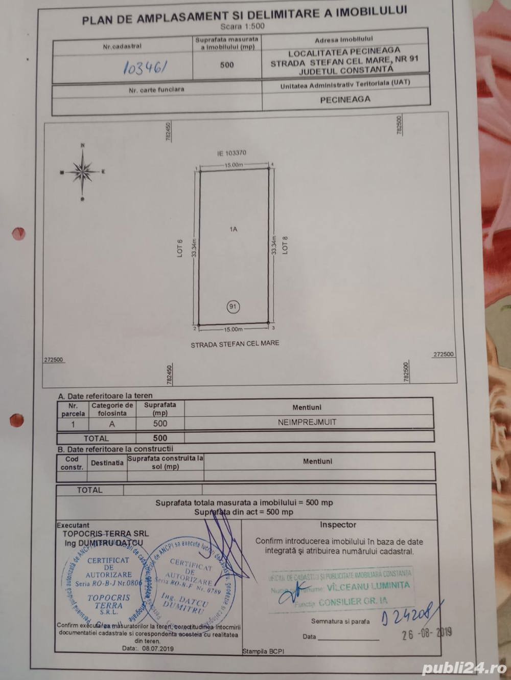 Vand teren intravilan în județul Constanța.