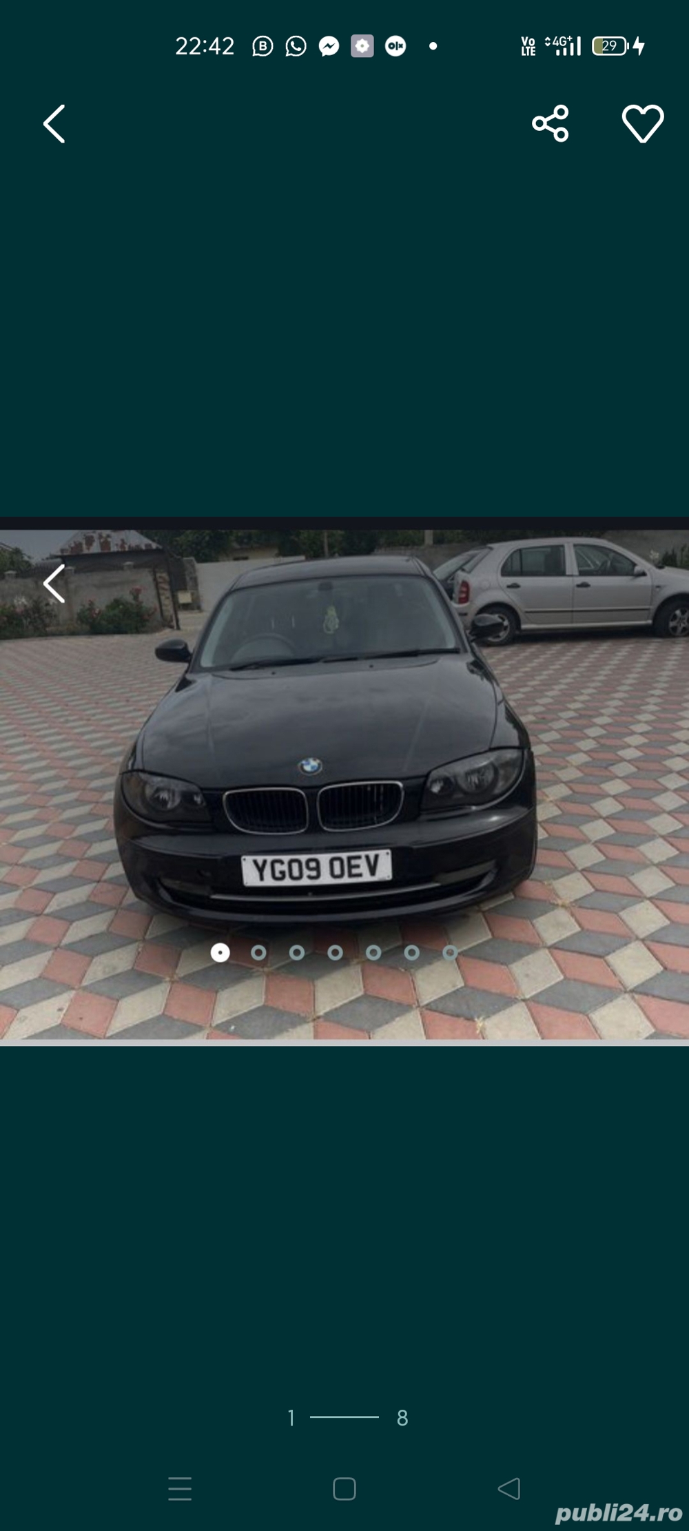 Desfac orice piesa BMW seria 1, 118D din 2009, de 143 de cai cu distribuția in spate