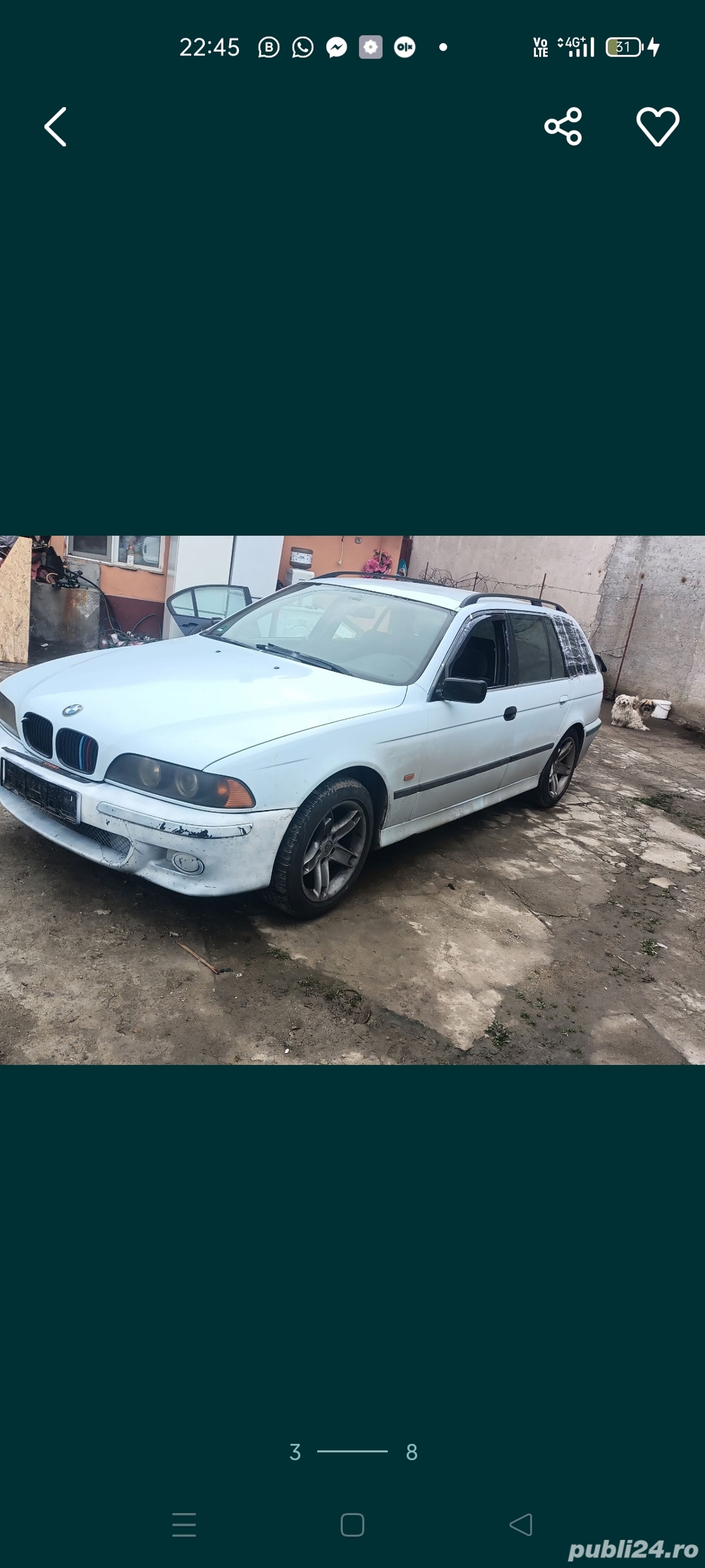 Orice piesa se desface BMW E39 break cu motor de 2.5i benzinar 