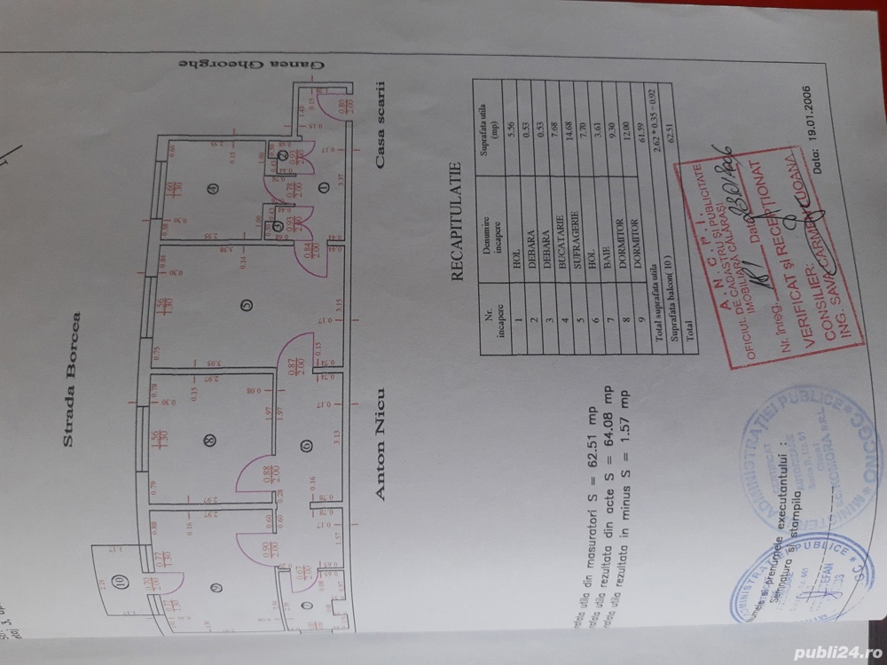 Vând apartament 3 camere in Călărași