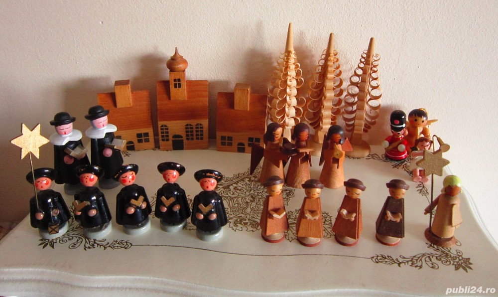 cadou rar  21 miniaturi de colectie lemn handmade Germany'60
