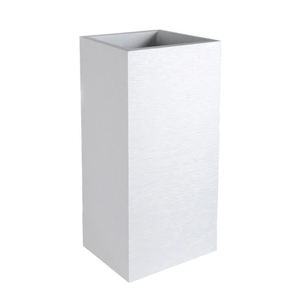 Jardiniera mare patrata inalta alba 39,5x39,5x80 cm GRAPHIT