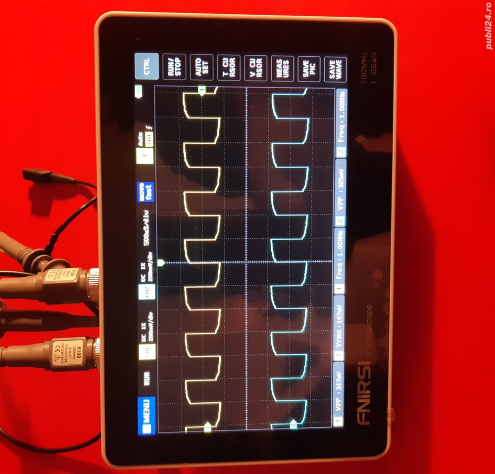 Osciloscop nou FNIRSI-1013D, 2 x 100MHz touch screen