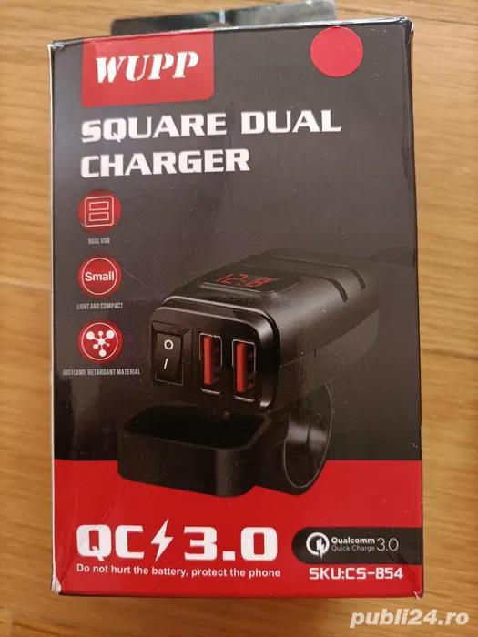 Voltmetru si Quick Charge USB pt motocicleta scooter atv