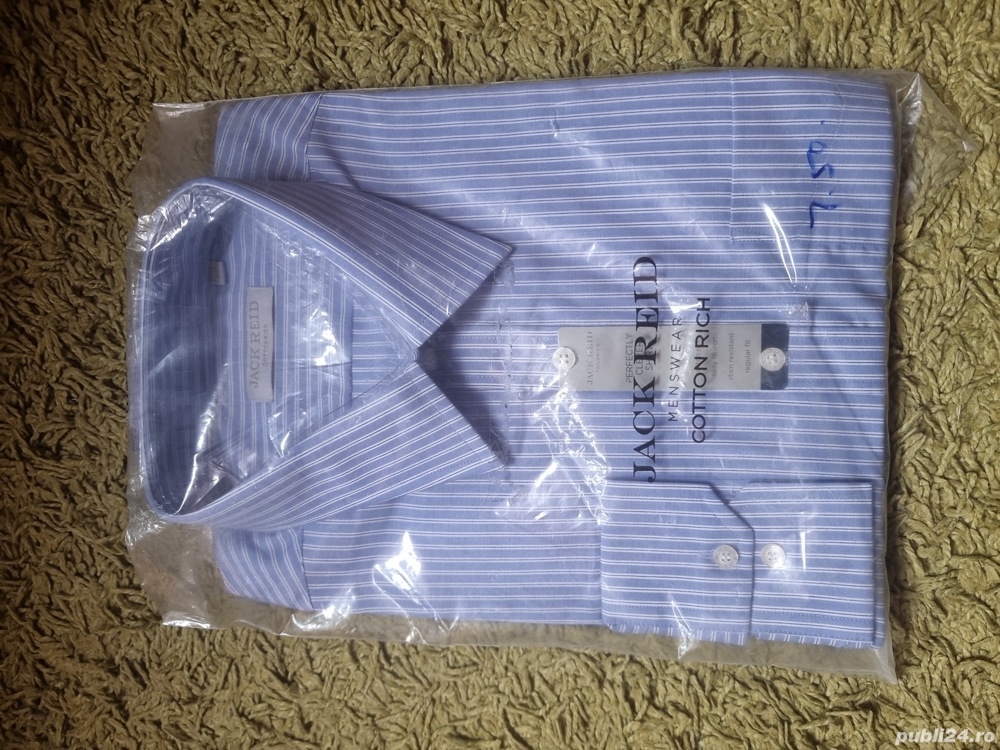 Camasa cu maneca lunga albastra cu dungi albe 45