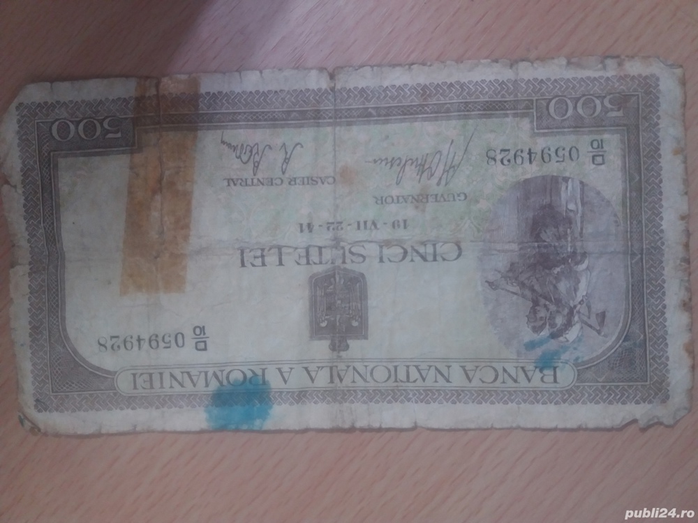 Bacnota colectie 500 lei-1941