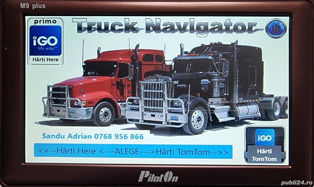 Gps PilotOn M9+ 16Gb 7 inch Harti Here & TomTom - DISCOUNT 10 LEI