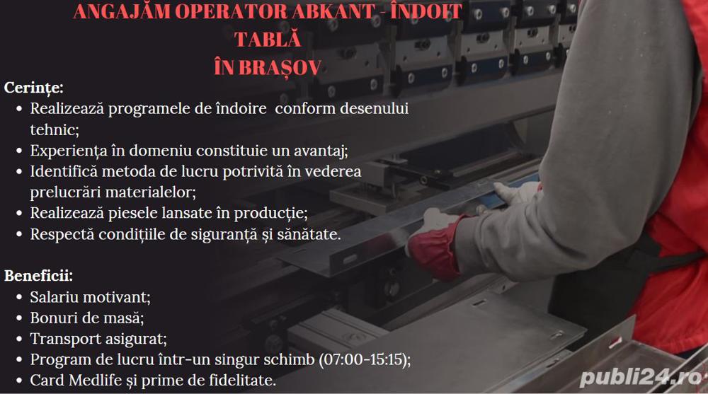 Angajăm Operator Abkant - Îndoit Tablă - Fabrică, Cristian, Brașov
