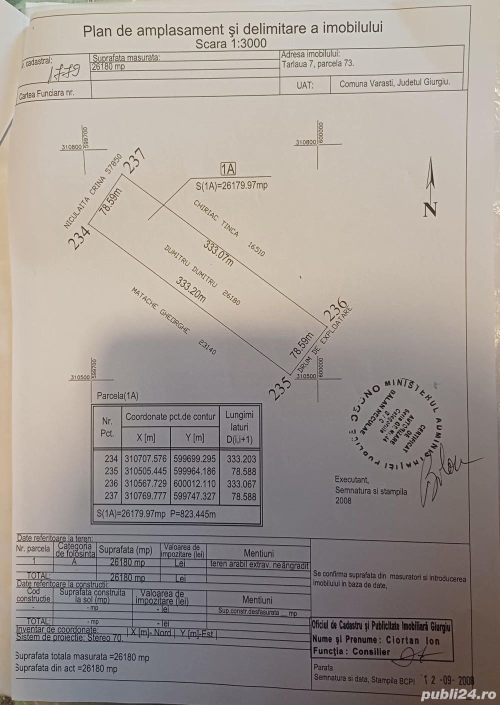 Teren EXTRAVILAN 26.180mp Vărăști- Giurgiu