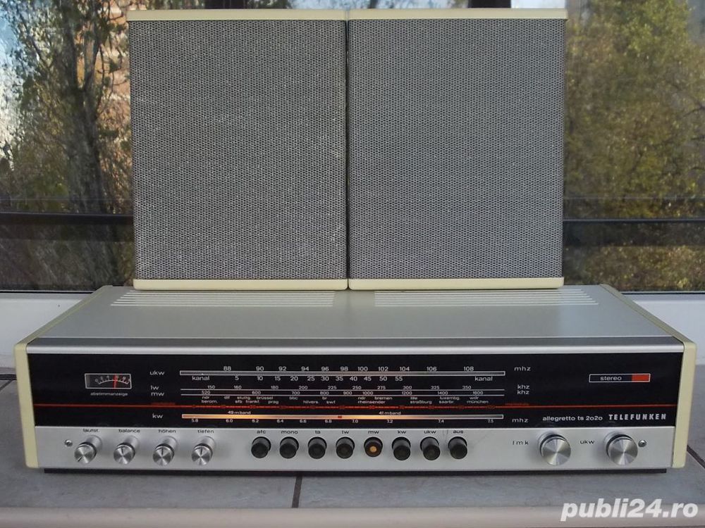 Receiver TELEFUNKEN Allegretto ts2020 amplificator+ radio+boxe,vintage 1972 Germany