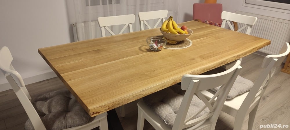 Masa lemn masiv stejar live edge