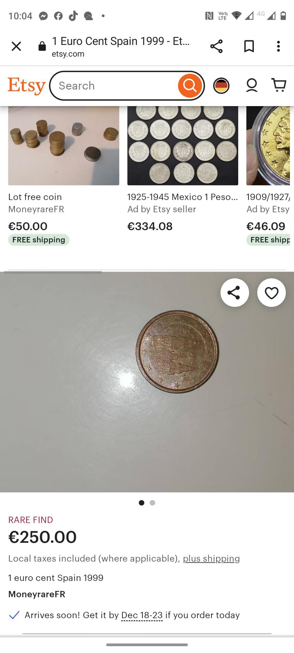 vand moneda rara de un eurocent  espana 1999