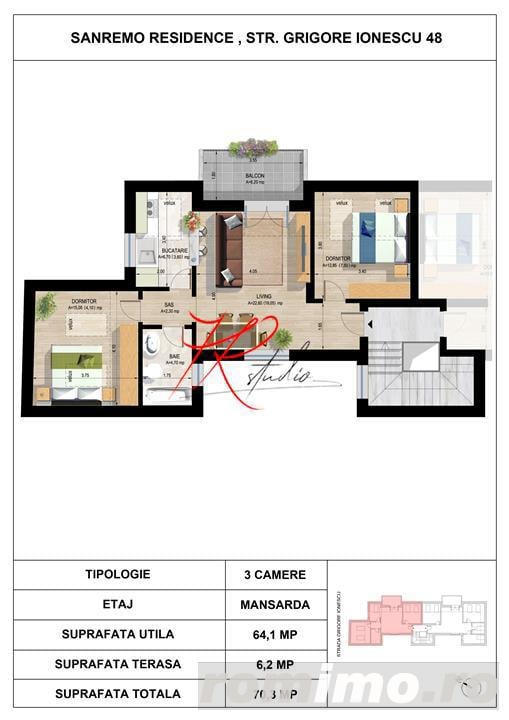 ULTIMUL apartament  3 camere bloc boutique nou , Tei