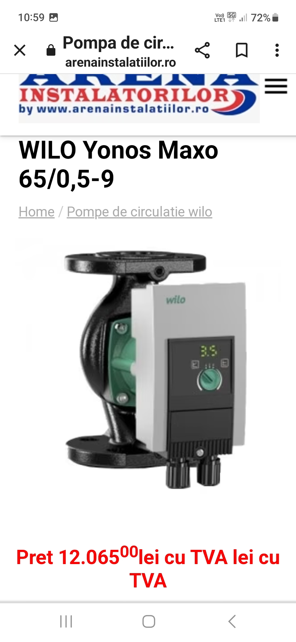 Pompa recirculare WILO