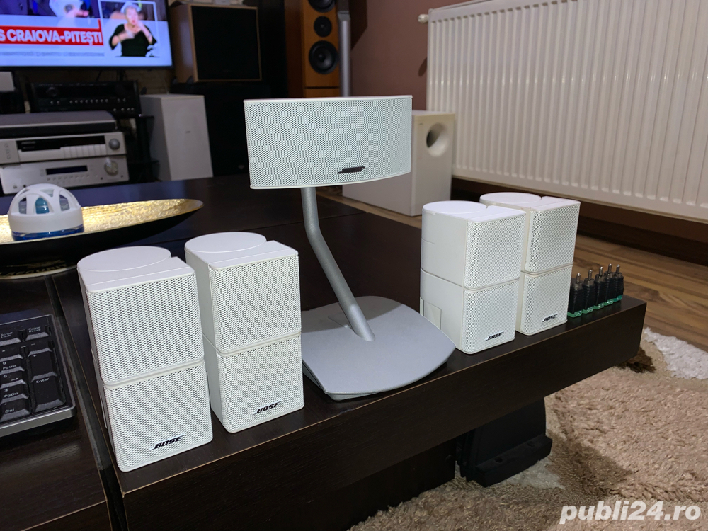 Set 5 BOXE Sateliți Premium BOSE Jewel Cube Dubli cu Stand și Mufe