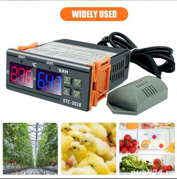 Termostat higrostat 220V incubator uscator maternitate siloz temperatura umiditate