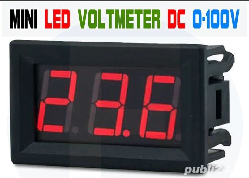 Voltmetru cc digital panou solar auto redresor autoscalare max 100 V