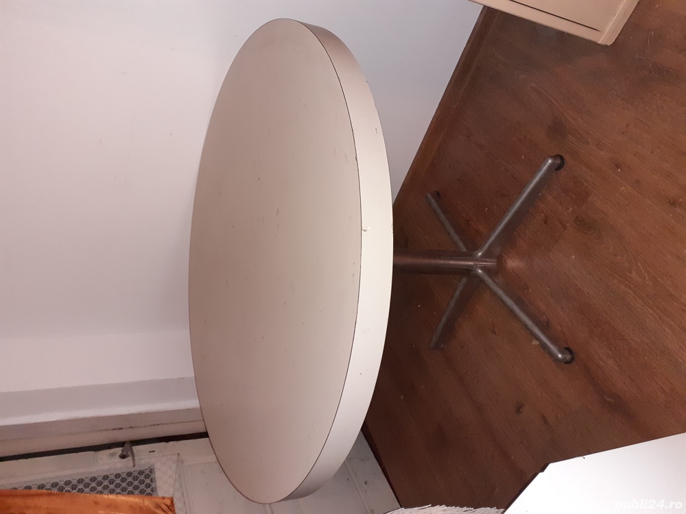 Masa rotunda alba  1m